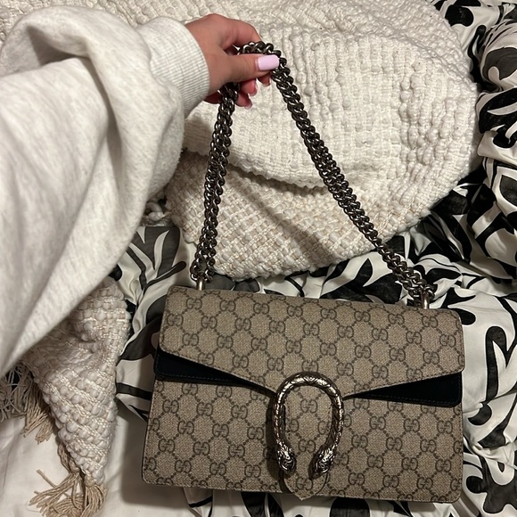 Gucci Dionysus Shoulder Bag GG Supreme Small Taupe amazing condition- authentic - Picture 2 of 6